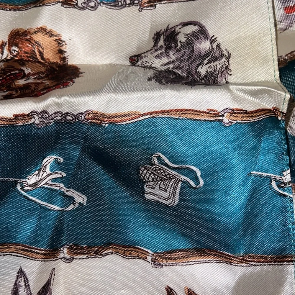 Vintage dog oblong scarf 32” x 8.5”
